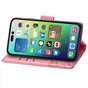 &Eacute;tui en cuir artificiel Vlinder Wallet compatible avec iPhone 14 Plus - rose