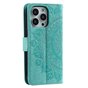 &Eacute;tui portefeuille en TPU Mandala compatible avec iPhone 14 Pro Max - vert