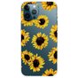 Coque en TPU Sunflower avec tournesols pour iPhone 14 Pro Max - transparente et jaune