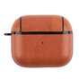 &Eacute;tui de protection en cuir artificiel avec crochet compatible avec AirPods 3 - marron