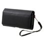 Pochette De Couverture De Sac Universelle Pour 2 T&eacute;l&eacute;phones Argent Et Cartes Avec Support De Clip De Ceinture - Noir