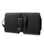 Pochette De Couverture De Sac Universelle Pour 2 T&eacute;l&eacute;phones Argent Et Cartes Avec Support De Clip De Ceinture - Noir