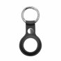 &Eacute;tui et porte-cl&eacute;s en cuir artificiel compatible avec Apple AirTag - Noir