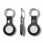 &Eacute;tui et porte-cl&eacute;s en cuir artificiel compatible avec Apple AirTag - Noir