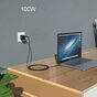 Choetech 100W C&acirc;ble USB-C 2M PD 4K 10Gbps Charge Rapide Alimentation de Charge Rapide - Noir