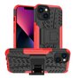 Coque en plastique et TPU antid&eacute;rapante Kickstand pour iPhone 14 - rouge