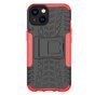 Coque en plastique et TPU antid&eacute;rapante Kickstand pour iPhone 14 - rouge