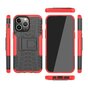 Coque anti-d&eacute;rapante en plastique et TPU Shockproof Kickstand pour iPhone 14 Pro - rouge