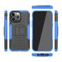 Coque anti-d&eacute;rapante en plastique et TPU Shockproof Kickstand pour iPhone 14 Pro - bleu