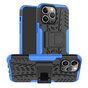 Coque en plastique et TPU antid&eacute;rapante Kickstand pour iPhone 14 Pro Max - bleu