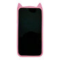 Coque en silicone chat mignon pour iPhone 14 - rose