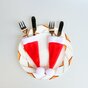 10 Pi&egrave;ces Mini Chapeau de P&egrave;re No&euml;l D&eacute;coration pour Couverts ou Pic - Rouge et Blanc