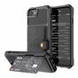 Just in Case Porte-cartes magn&eacute;tique &Eacute;tui hybride pour iPhone 6 6s 7 8 SE 2020 et SE 2022 - Noir