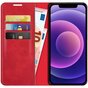 Just in Case Wallet Case &Eacute;tui magn&eacute;tique compatible avec iPhone 12 Pro Max - rouge