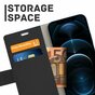 &Eacute;tui portefeuille Just in Case compatible avec iPhone 13 Pro Max - noir