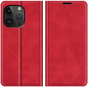 Just in Case Wallet Case &Eacute;tui magn&eacute;tique compatible avec iPhone 14 Pro - rouge