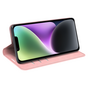 Just in Case Wallet Case &Eacute;tui magn&eacute;tique compatible avec iPhone 14 Plus - rose
