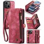Caseme Vintage &Eacute;tui portefeuille compatible avec iPhone 14 Plus - rouge