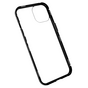 Coque Just in Case Magnetic Metal Tremp&eacute; Glass Cover pour iPhone 14 - noire et transparente