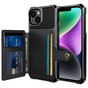 Just in Case &Eacute;tui hybride avec porte-carte magn&eacute;tique compatible avec iPhone 14 Plus - noir