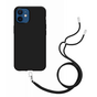 Just in Case Coque souple en TPU avec cordon pour iPhone 12 et iPhone 12 Pro - noir