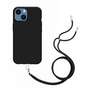 Just in Case Coque souple en TPU avec cordon pour iPhone 13 mini - noir