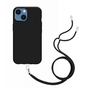Just in Case Coque en TPU Souple avec Cordon compatible avec iPhone 13 Mini - Noir