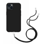 Just in Case Coque en TPU Souple avec Cordon compatible avec iPhone 13 - Noir