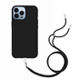 Just in Case Coque en TPU Souple avec Cordon compatible avec iPhone 13 Pro Max - Noir