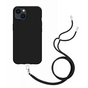 Just in Case Coque en TPU Souple avec Cordon compatible avec iPhone 14 - Noir