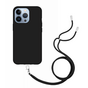 Just in Case Coque en TPU Souple avec Cordon compatible avec iPhone 14 Pro - Noir