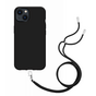 Just in Case Coque en TPU Souple avec Cordon compatible avec iPhone 14 Plus - Noir