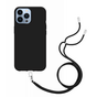 Just in Case Coque en TPU Souple avec Cordon compatible avec iPhone 14 Pro Max - Noir