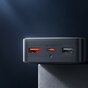 Baseus Bipow Powerbank 20000mAh 25W Charge Rapide Double port et c&acirc;ble USB-A et USB-C - Noir