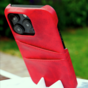 Coque iPhone XR Portefeuille Portefeuille en Cuir - Cartes Rouges