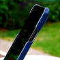 Duo Cardslot Wallet Card Cover Cuir compatible avec iPhone XR - Bleu