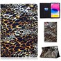 Housse en cuir artificiel Leopard Bookcase compatible avec iPad 10e g&eacute;n&eacute;ration 10,9 pouces 2022 - marron