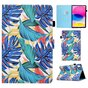 Housse en cuir artificiel Tropical Bookcase compatible avec iPad 10e g&eacute;n&eacute;ration 10,9 pouces 2022 - bleu