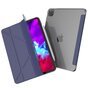Housse en cuir artificiel &agrave; trois volets en Y compatible avec iPad Pro 12,9 pouces (2018 2020 2021 2022) - bleu