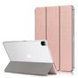 Housse en cuir artificiel &agrave; trois volets compatible avec iPad Pro 12,9 pouces (2018 2020 2021 2022) - or rose