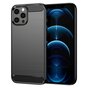 Coque Carbon Armor TPU avec finition bross&eacute;e compatible avec iPhone 12 Pro Max - noir