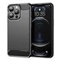 Coque Carbon Armor TPU avec finition bross&eacute;e compatible avec iPhone 13 Pro Max - noir