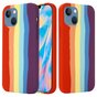 Coque en silicone Rainbow Pride compatible avec iPhone 15 Plus - pastel