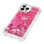 Coque TPU paillet&eacute;e coins renforc&eacute;s pour iPhone 15 Pro - rose transparente