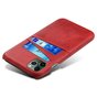 &Eacute;tui en cuir v&eacute;g&eacute;talien Duo Cardslot Wallet pour iPhone 15 Plus - rouge