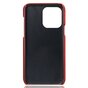 &Eacute;tui en cuir v&eacute;g&eacute;talien Duo Cardslot Wallet compatible avec iPhone 15 Pro Max - rouge