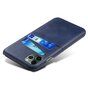 &Eacute;tui en cuir v&eacute;g&eacute;talien Duo Cardslot Wallet pour iPhone 15 Plus - bleu