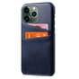 &Eacute;tui en cuir v&eacute;g&eacute;talien Duo Cardslot Wallet pour iPhone 15 Pro Max - bleu