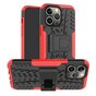 B&eacute;quille Antichoc En Plastique Antid&eacute;rapant Et &Eacute;tui TPU compatible avec iPhone 15 Pro Max - Rouge