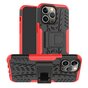 Kickstand Antid&eacute;rapant En Plastique Antid&eacute;rapant Et &Eacute;tui TPU Pour IPhone 15 Pro Max - Rouge